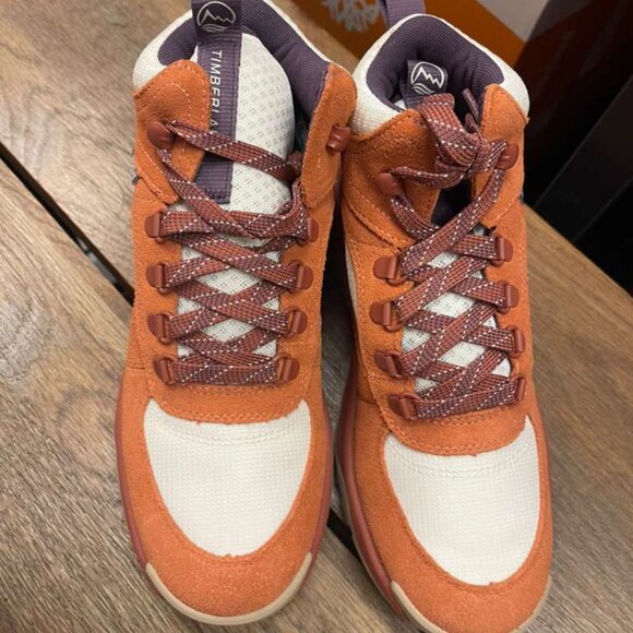 TIMBERLAND WOMEN'S MT MADDSEN PEAK MID LACE WATERPROOF HK MEDIUM RED SUEDE A41Q8 - Picture 4 of 8